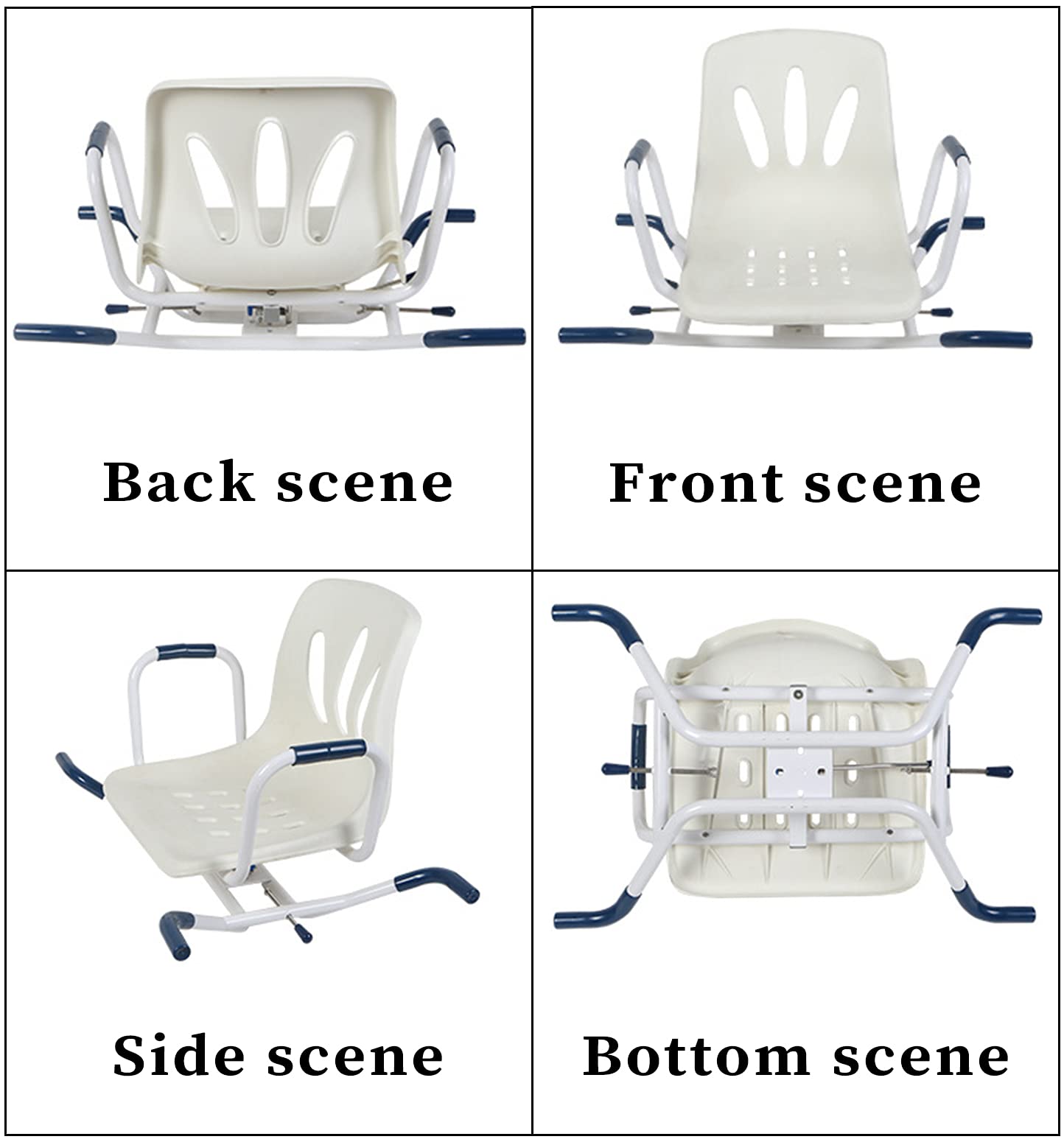 Silla Bañera Giratoria 360, Taburete Ducha de Baño con Reposabrazos y Respaldo para Ancianos y Discapacitados, Asiento de Ducha Ergonómico Antideslizante, Carga Máxima 150 Kg