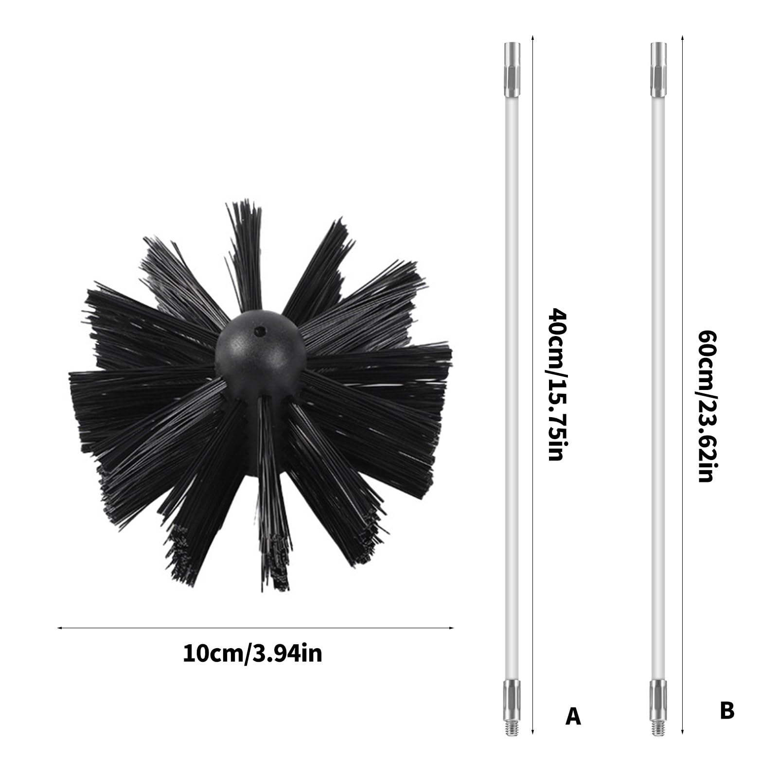 Professionelle Schornsteinreinigungsbürsten Biegbare Nylon Reinigungsbürsten für Rauchabzugs und Abflussrohre Schmutzentfernung Flexible Schornsteinbürste