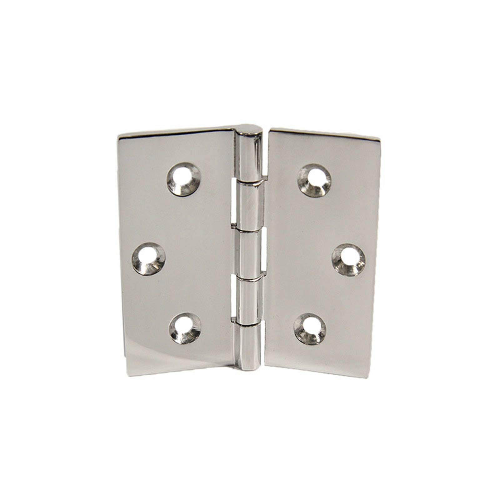 6 Piece Cabinet Door Hinge Square Thick Stainless Steel Loose-Leaf Hinges Glass Strong and Sturdy