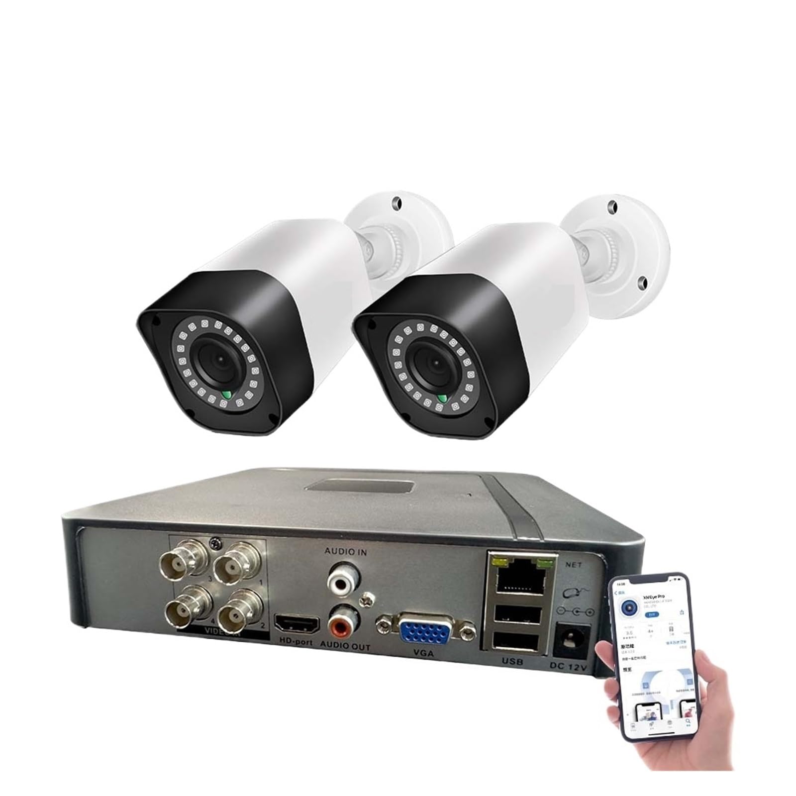 System Kamer Bezpieczeństwa 1080P 720P Zestawy AHD 4CH 5w1 DVR Z 2 Kamerami Do Monitoringu Wideo Wodoodporna Noktowizor(720P AHD Camera)