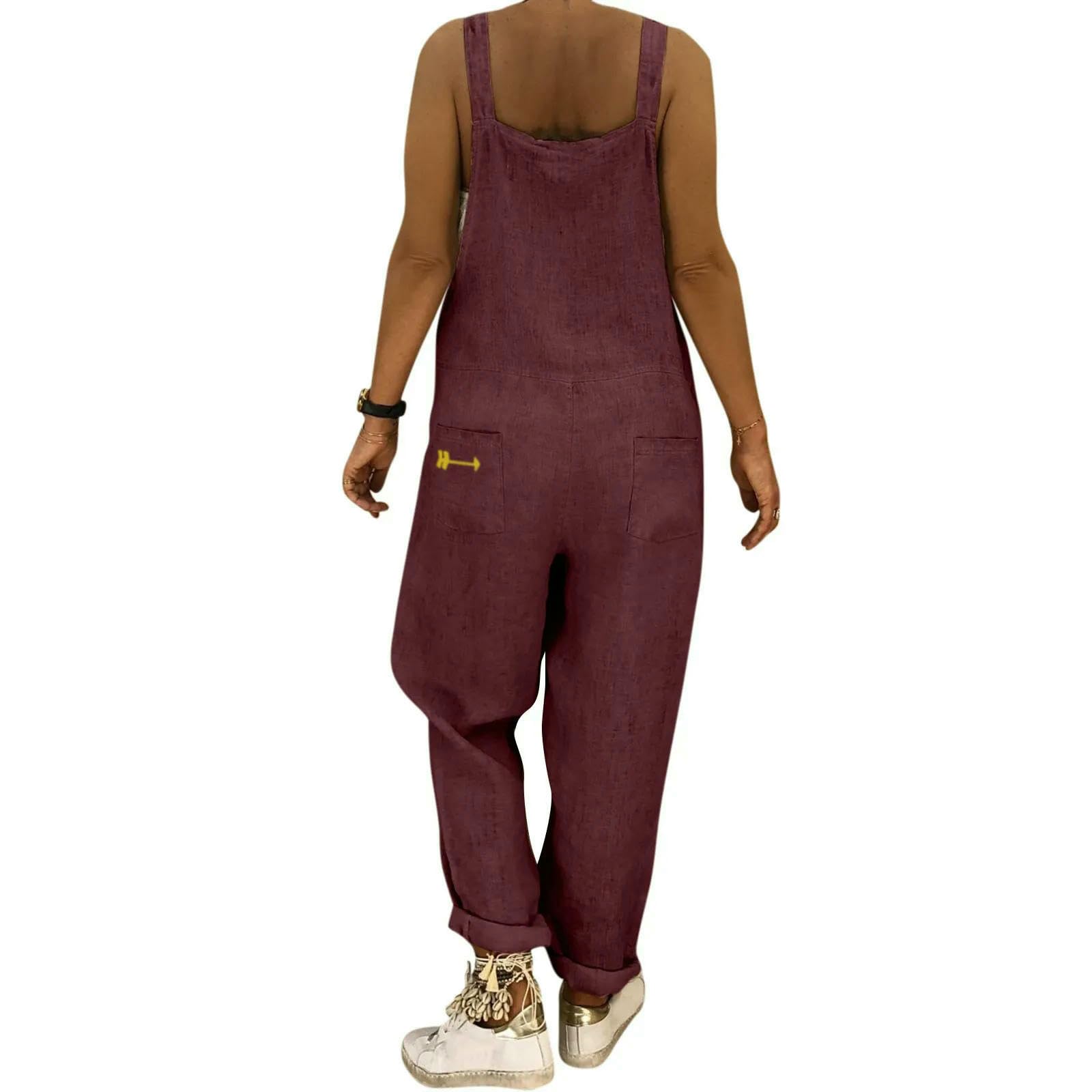 Mono De Verano Mono Retro Holgado Informal De Talla Grande Para Mujer