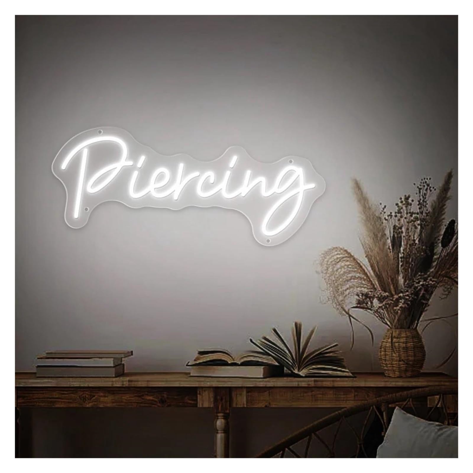 Neon Sign "Piercing" LED for Neon Lights for usb Powered Wall Mounted For Tattoo Studios Beauty Shops Business Sign 19.7cmx49cm