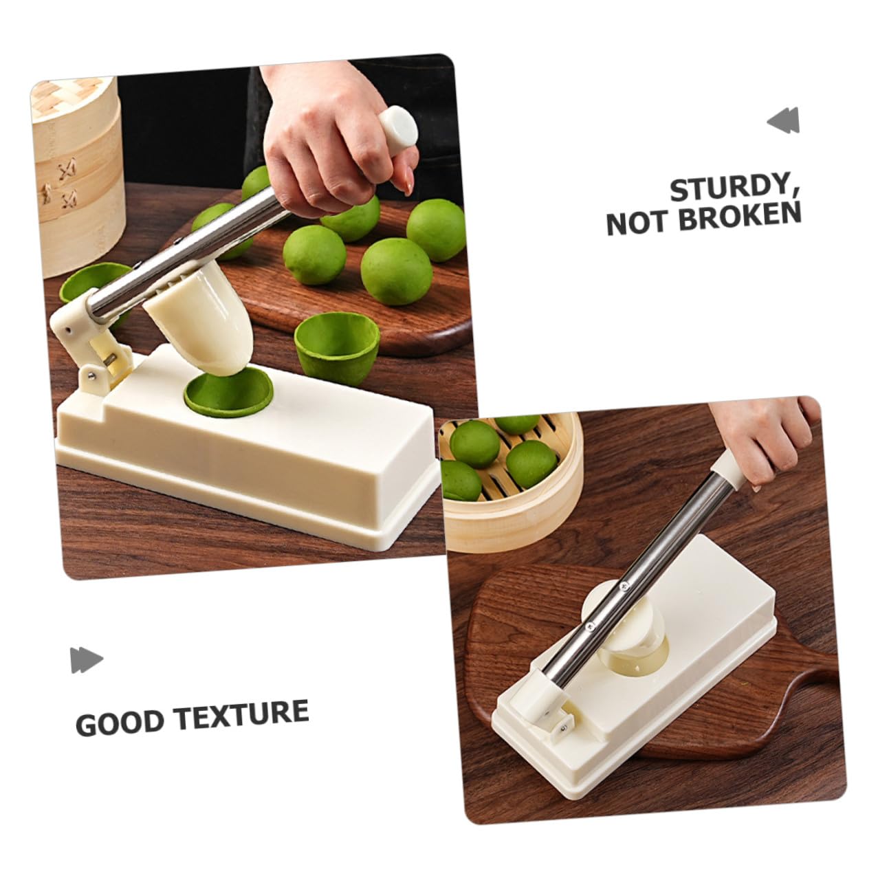 Hemobllo Pressa Impasto per Ravioli e Tortillas con Manico Ergonomico Stampo per Pasta Ripiena in Bianca Facilita la Preparazione e Pulizia Rapida