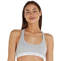 Tommy Hilfiger Donna Bralette Elasticizzata, Grigio (Light Grey Heather), M