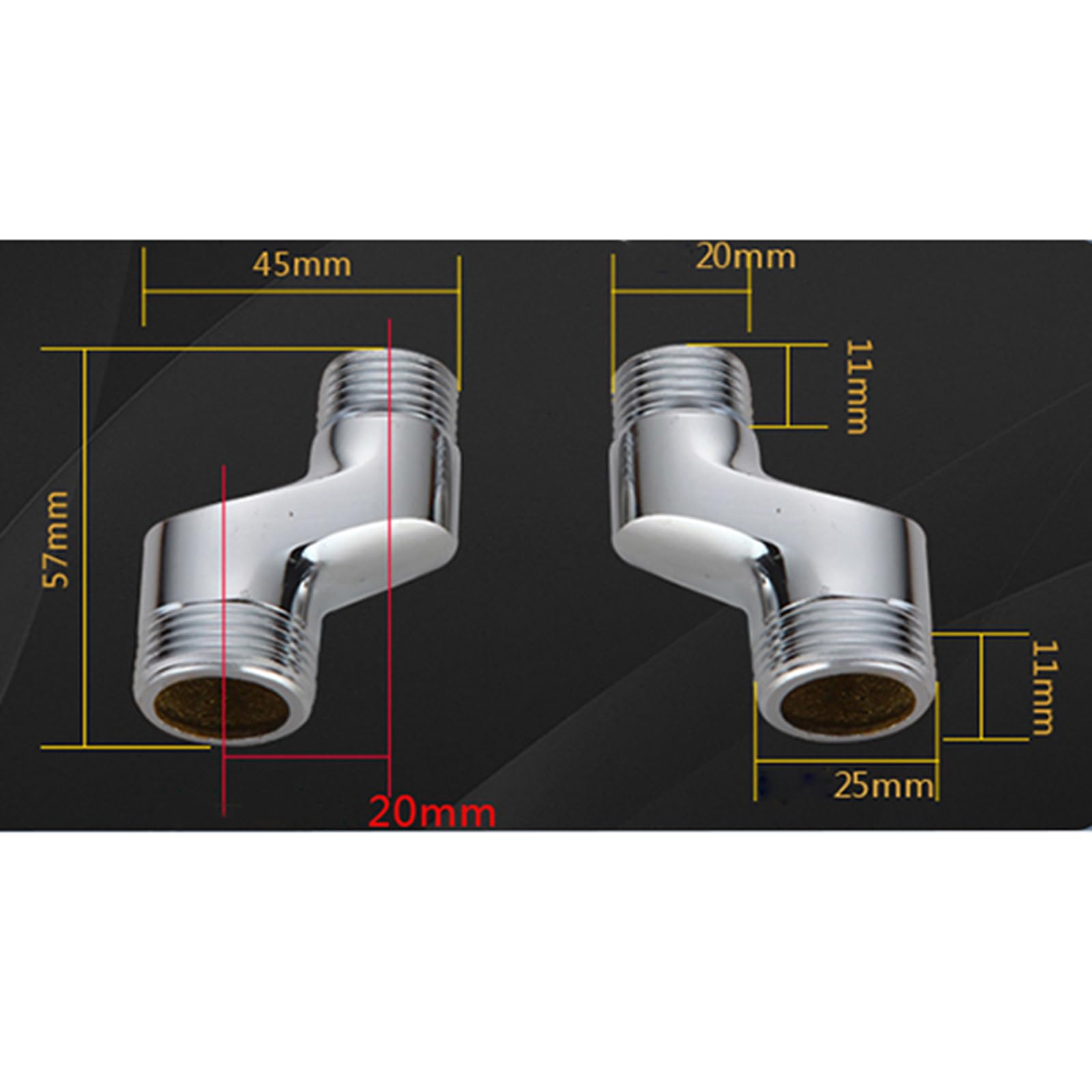 FTVOGUE Duschhahn-Schwingadapter G1/2 Auf G3/4 | Aus Messing & Edelstahl, Verstellbar, Für Badewannen- & Wandarmaturen