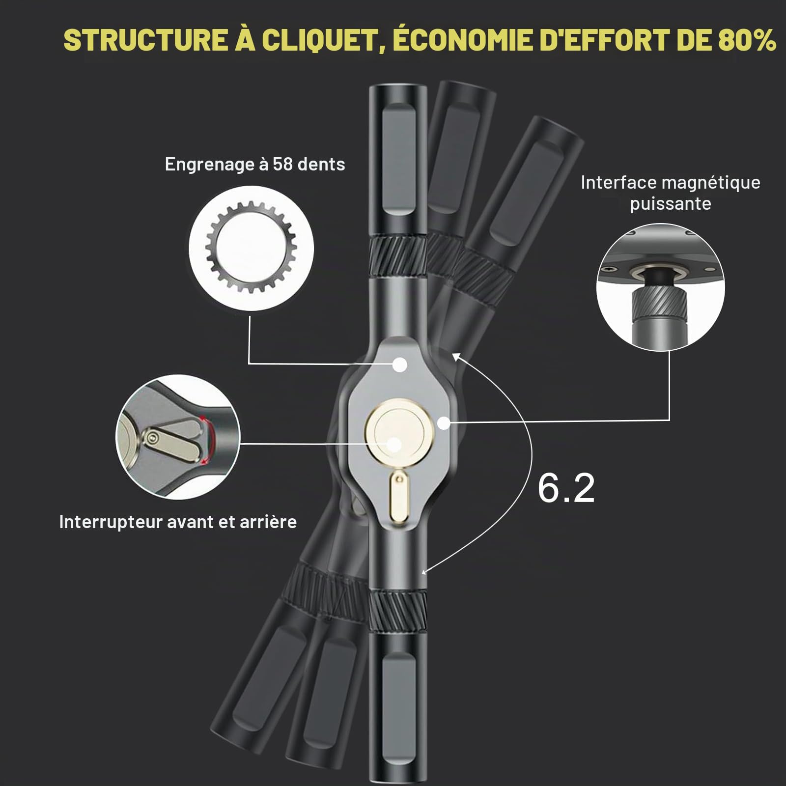 Jeu Tournevis Cliquet 24 en 1,Kit Tournevis Précision Magnétiques Avec Poignée à Cliquet T Amovible, Avec Étui Rangement Outil Réparation Portable Pour Meubles,Vélo