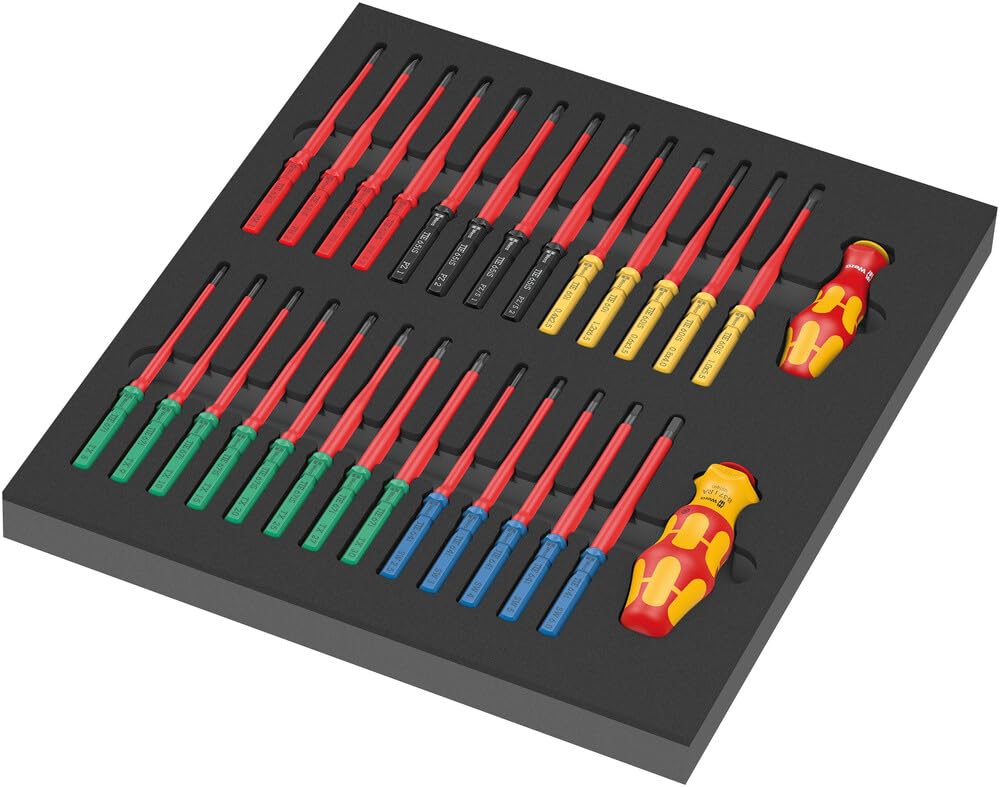 Wera 05150151001 9751 wkładka piankowa Kraftform Kompakt VDE zestaw 1, 28-częściowy