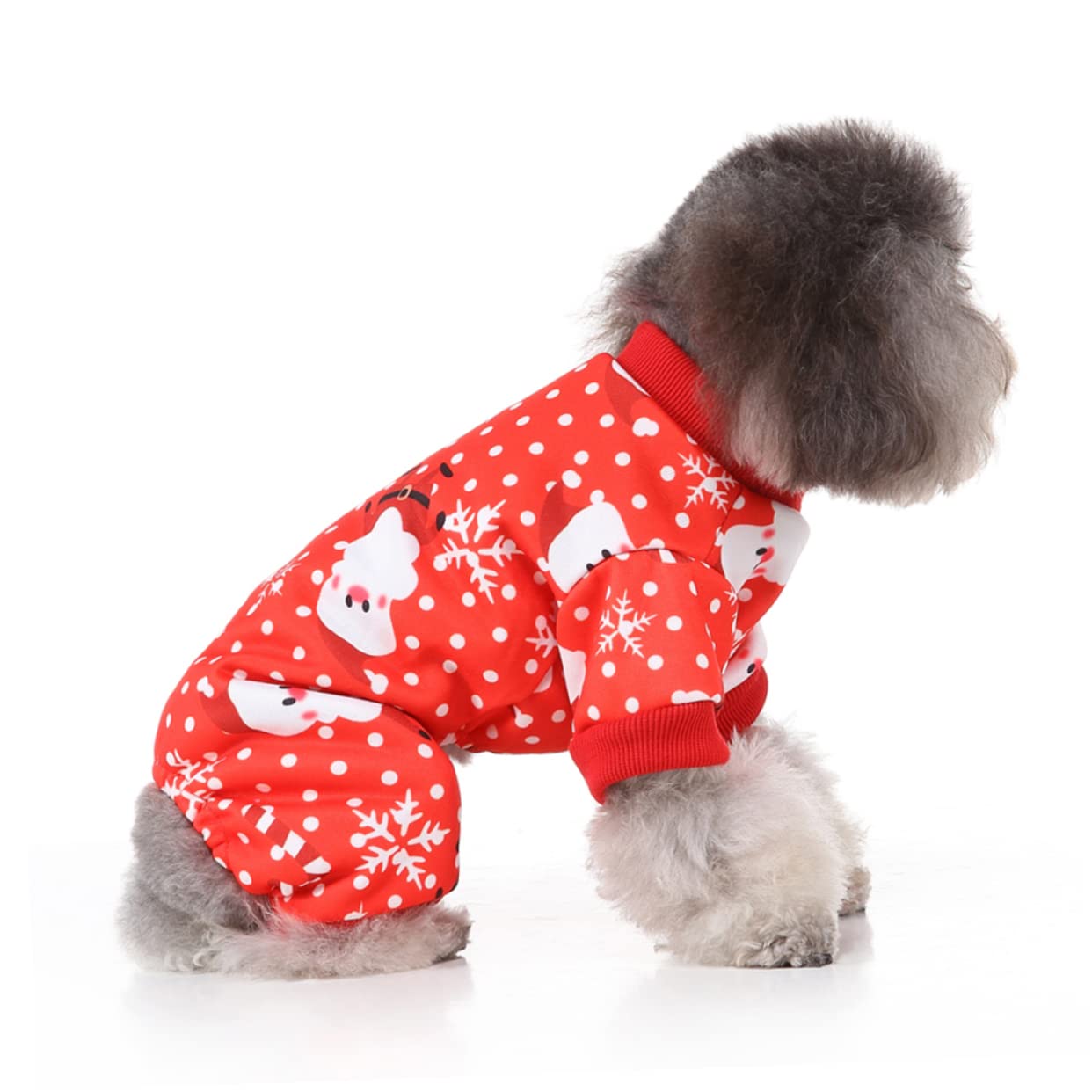 HMJGDHX 2 Pezzi Vestiti Natalizi per Cani Completi per Animali Domestici Caldo Modello Babbo Natale Abito Natalizio per Cucciolo XL Maglione Natalizio