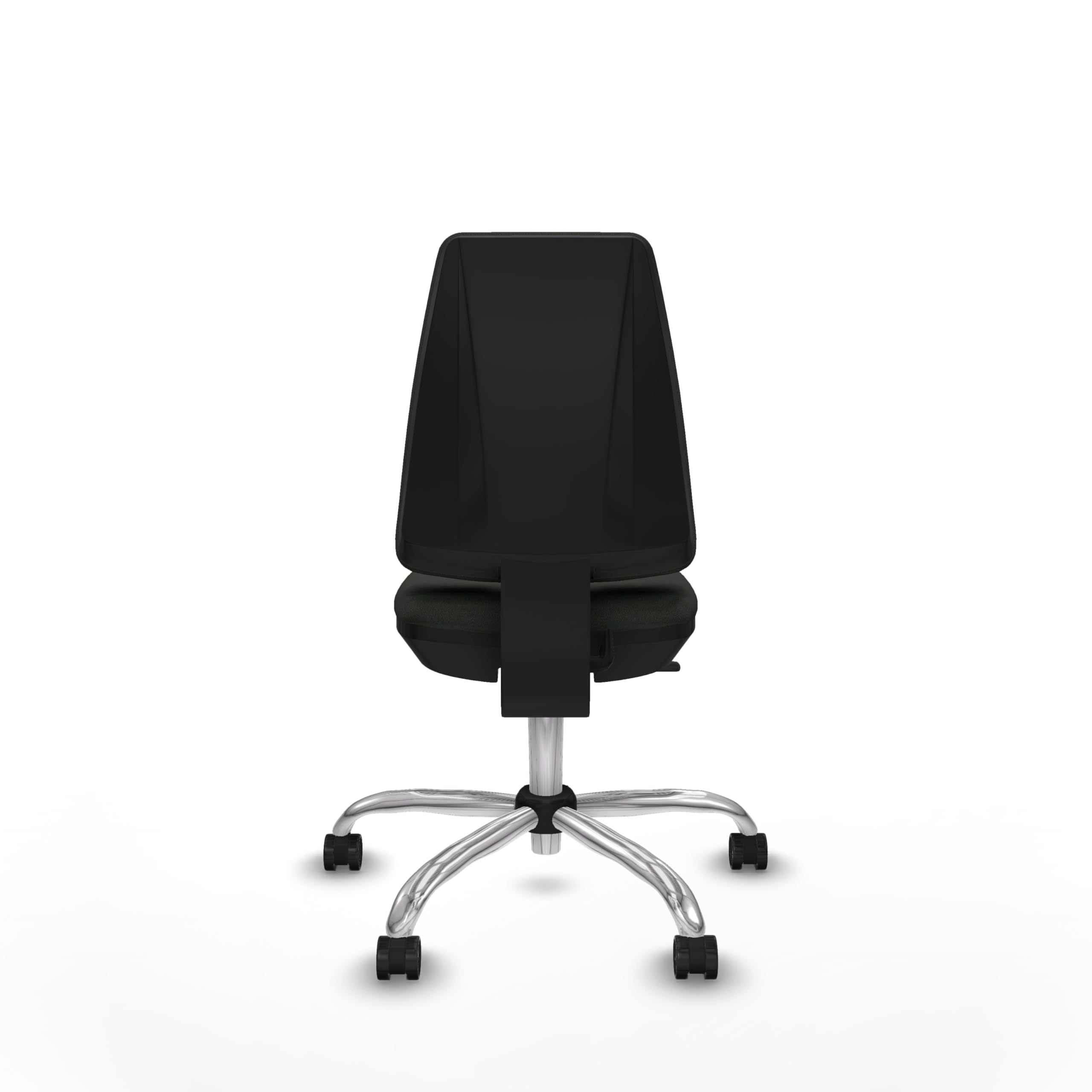 Piqueras y Crespo - Silla para Oficina Negra Elche sin Brazos. Equipado con Contacto Permanente Básico y Espuma de Corte. con Ruedas 65Mm Nailon. Negro
