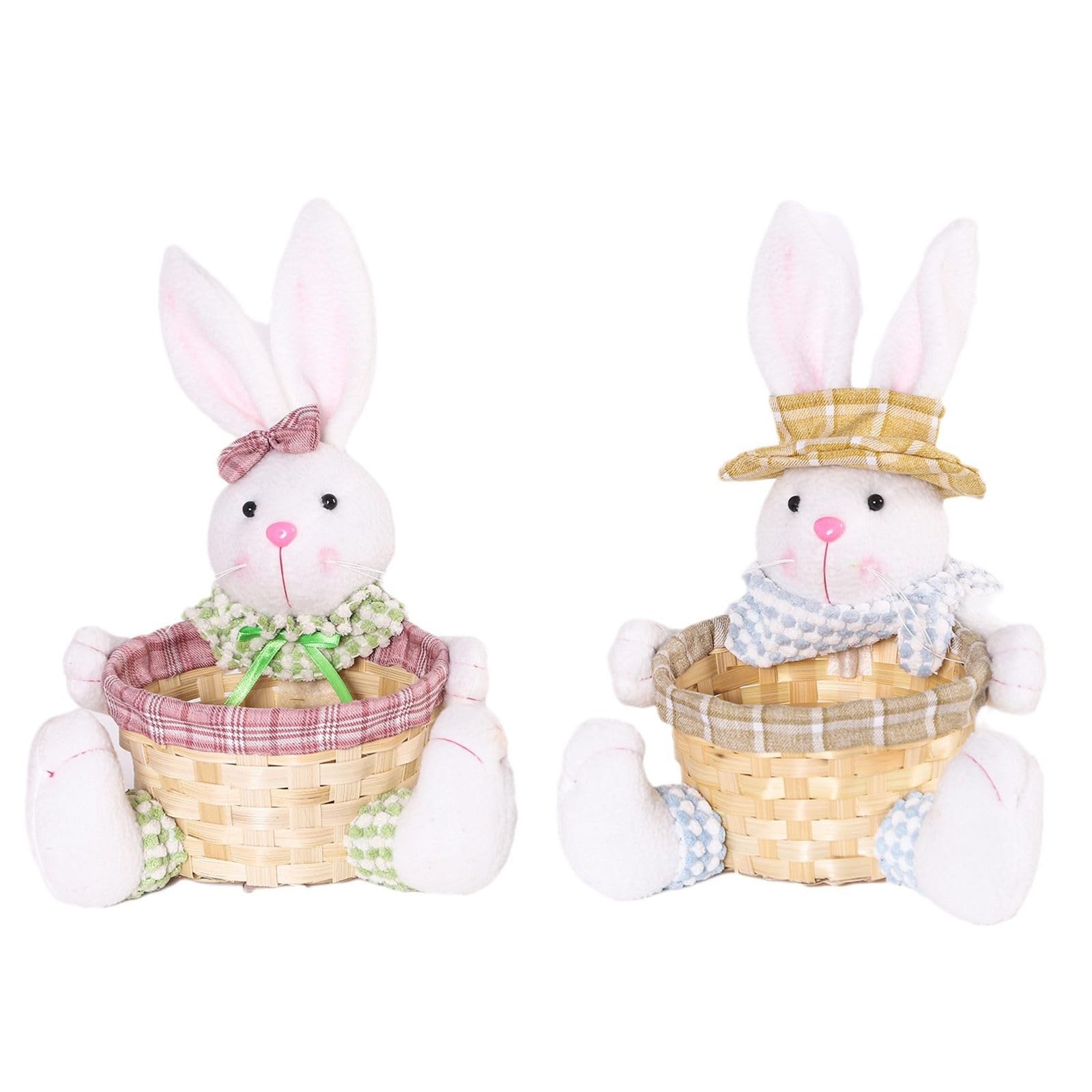 Buxuaaaa With Basket Toy Figurine Easter Miniatures Table Desk Widgets for Girl Women Home Decors Gifts Figurines Decor
