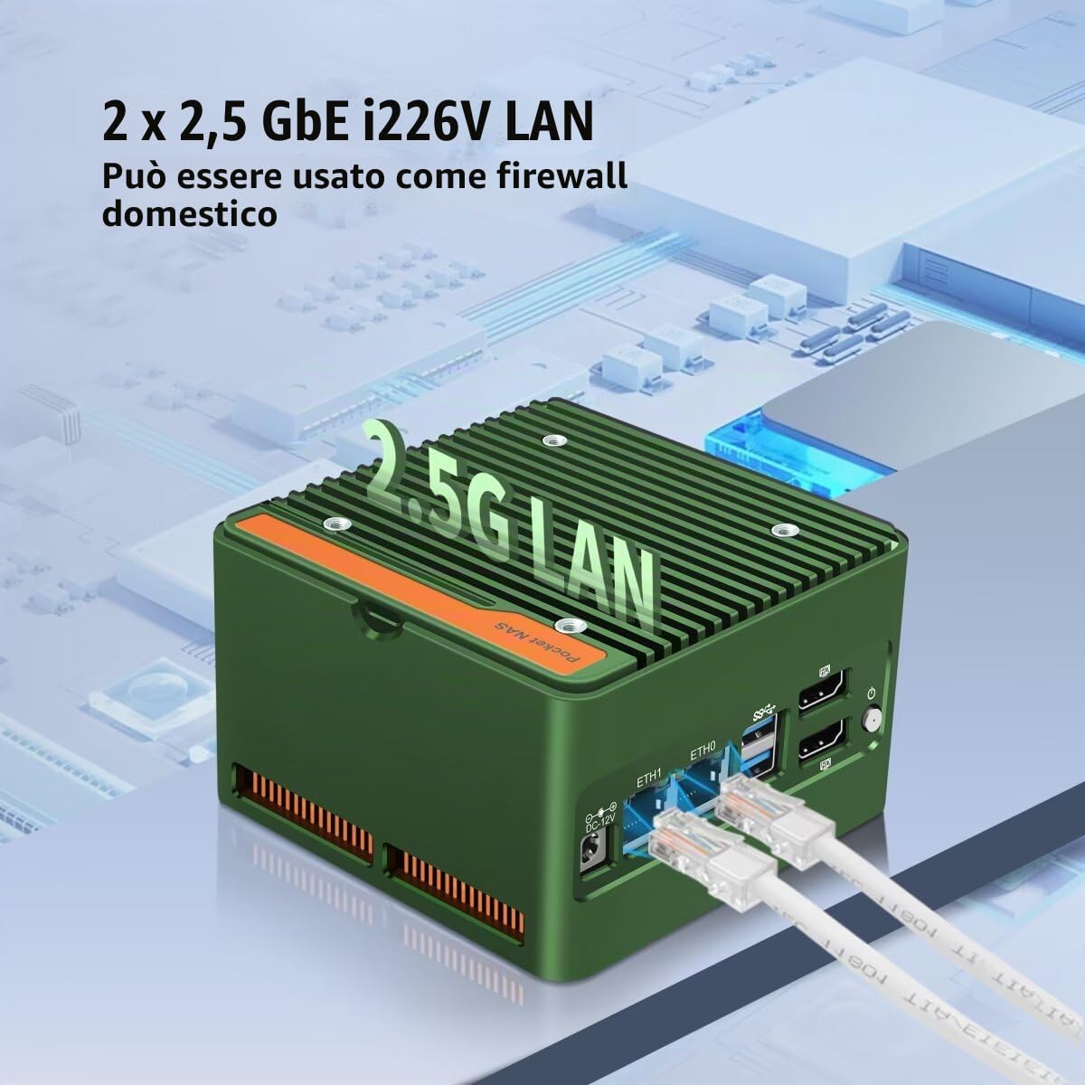 Mini PC NAS N150, 4 NVME Pockert Nas Small PC, Dual 2.5GbE LAN Mirco Desktop Computer 2HD 4K@60HZ, DDR5 Barebone NO RAM NO SSD, USB3.2 10Gbps, Supports expansion WiFi/BT