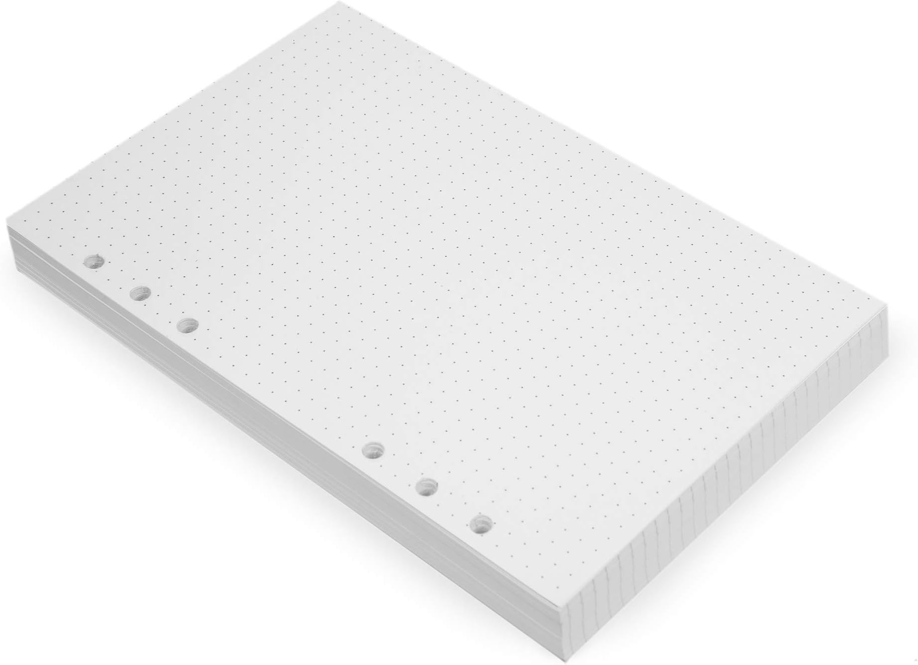 Wanderings A5 6-Ring Binder Planner Inserts - 8 1/4 x 5 5/8" - Thick Cream Color Dotted 120 gsm Loose Leaf A5 Paper Refills Compatible with Filofax 6 Hole 100 Sheets 200 Dot Grid Pages