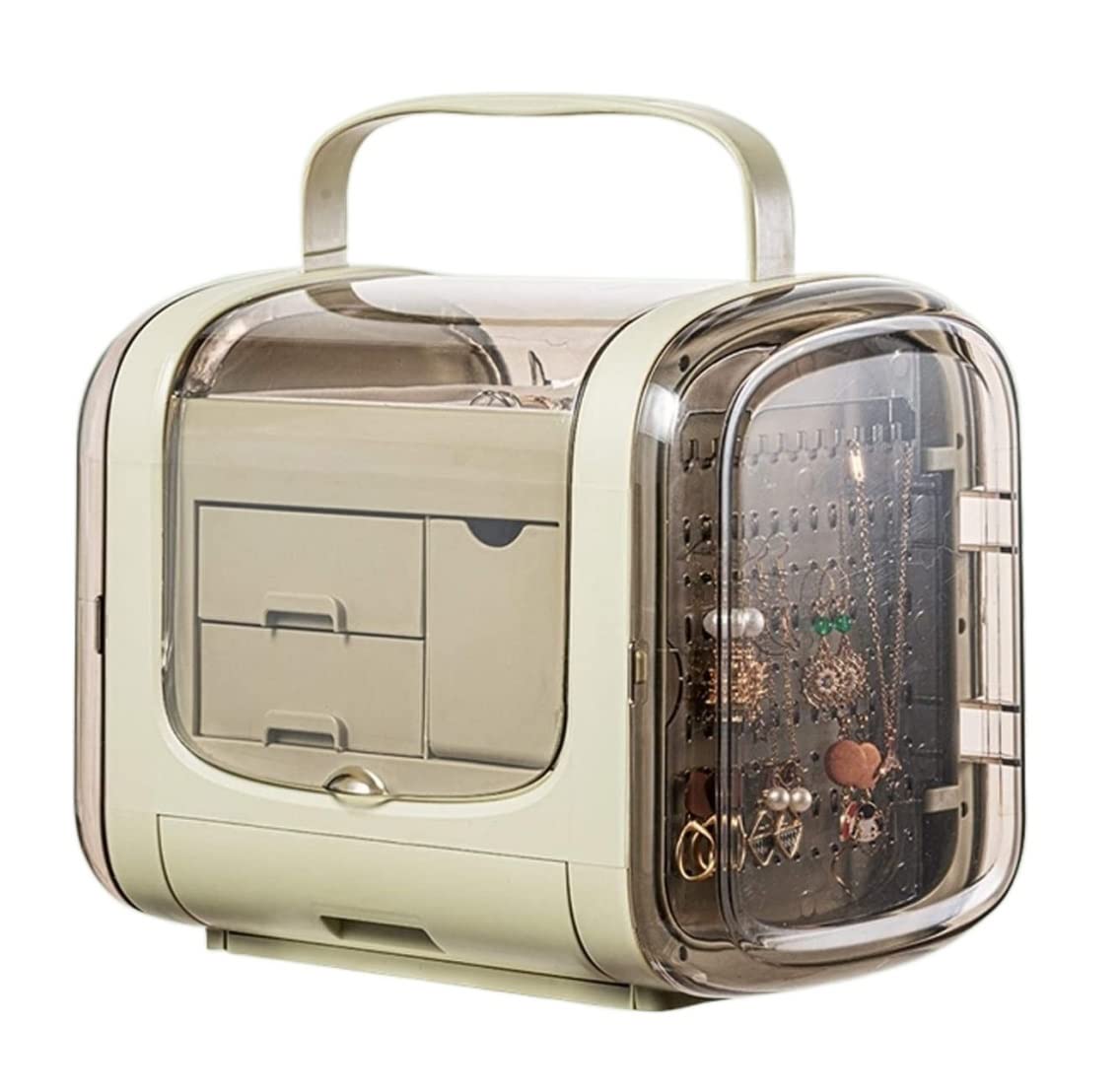 Caja De Joyería Caja Organizadora De Joyería Para Mujer, Soporte De Joyería De Exhibición De Alta Capacidad De 4 Capas Para Pendiente, Anillo, Collar, Anillo, Joyería Organizador De Joyas(Grün)