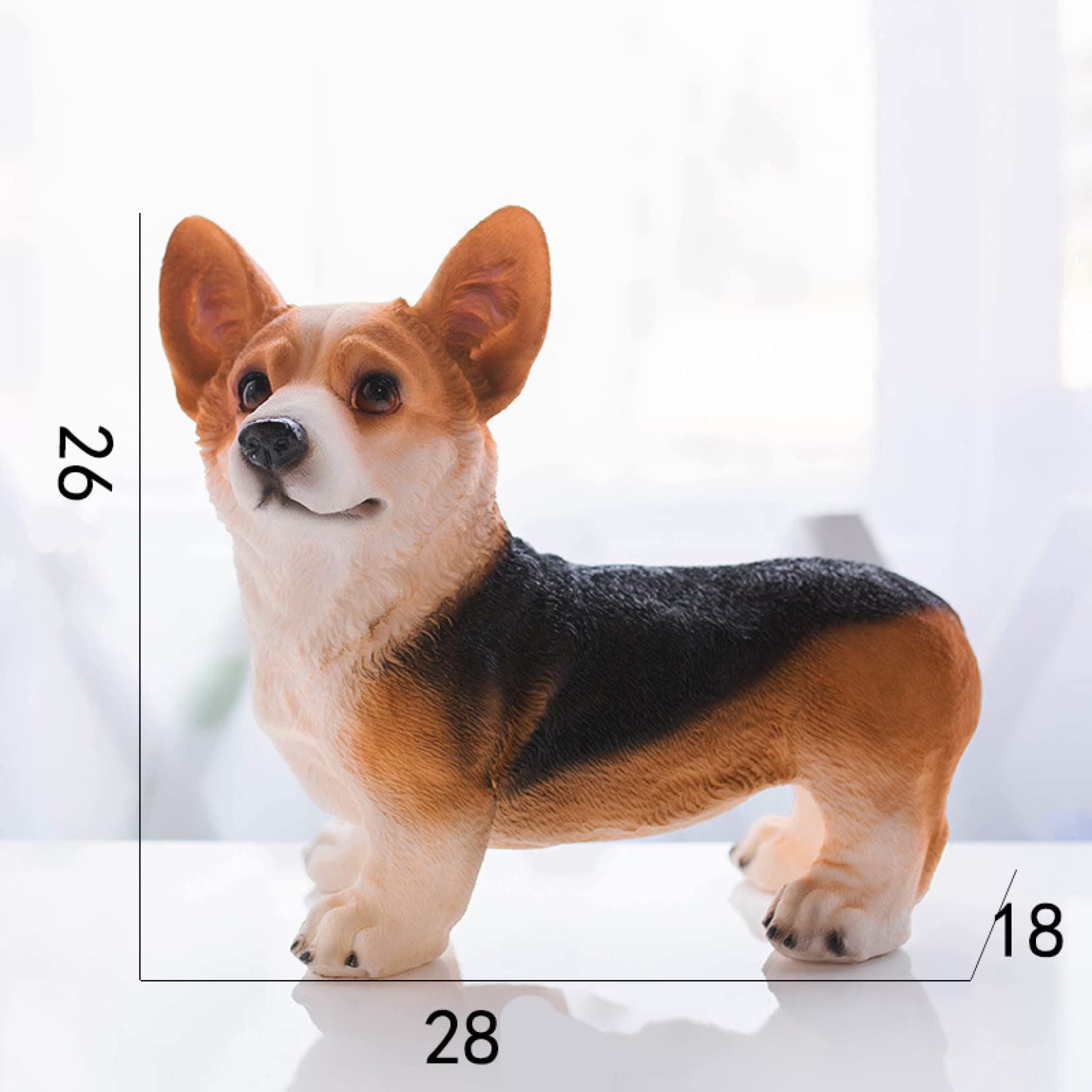 座っているボーダーコリーの彫像 ガーデン置物 合せる 犬 動物 本物 
