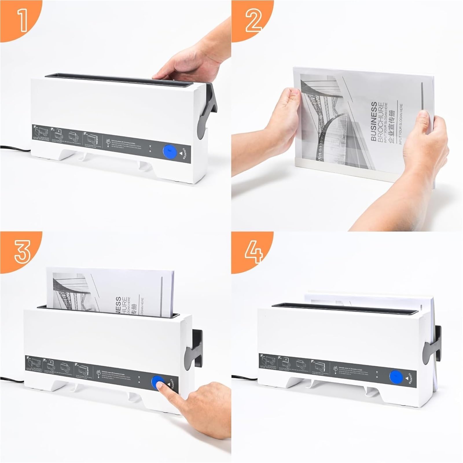 Elektryczna bindownica A3/4, bindownica termiczna o maks. 280 arkuszy, grubość 50 mm, oklejarka arkuszowa do papieru do biur, szkół, punktów ksero i projektów domowych
