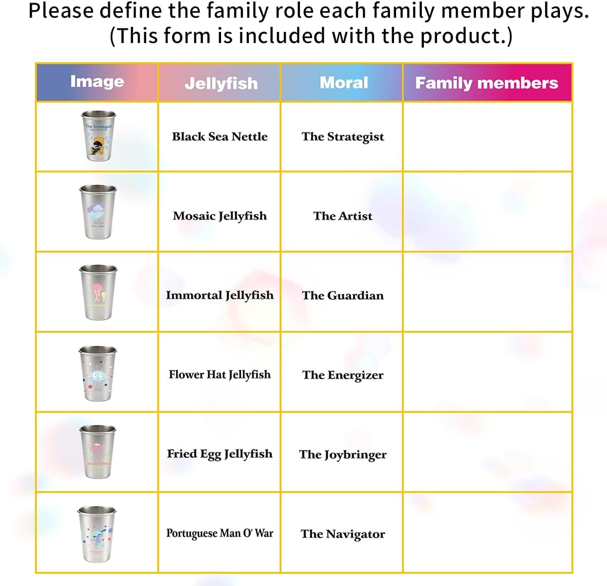 Color Changing Mug Set with Jellyfish Design - 6 Aluminum Thermal Cups for Kids, Cold-Activated Magic Cups for Cold Drinks, Funny Heat Sensitive Gift Set for Family & Home