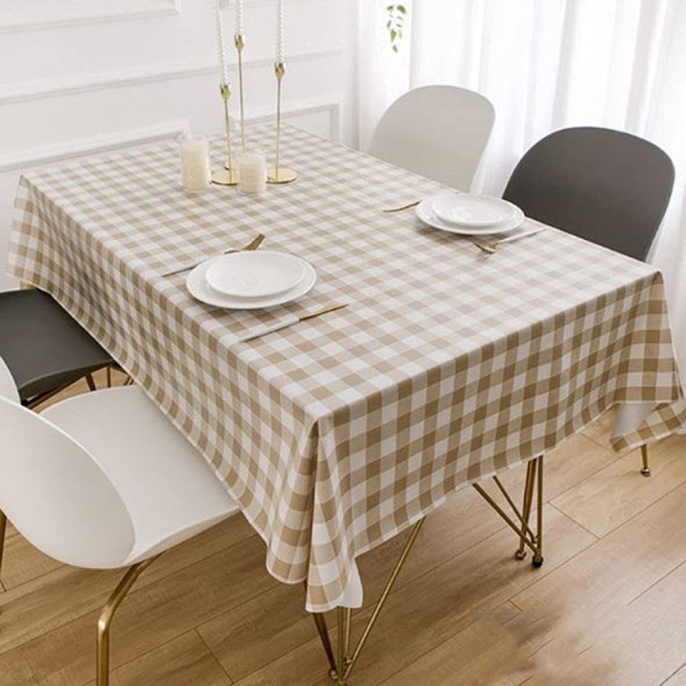 Nappe en PVC marron café LIJUCAI pour repas de famille et décoration de table basse rustique