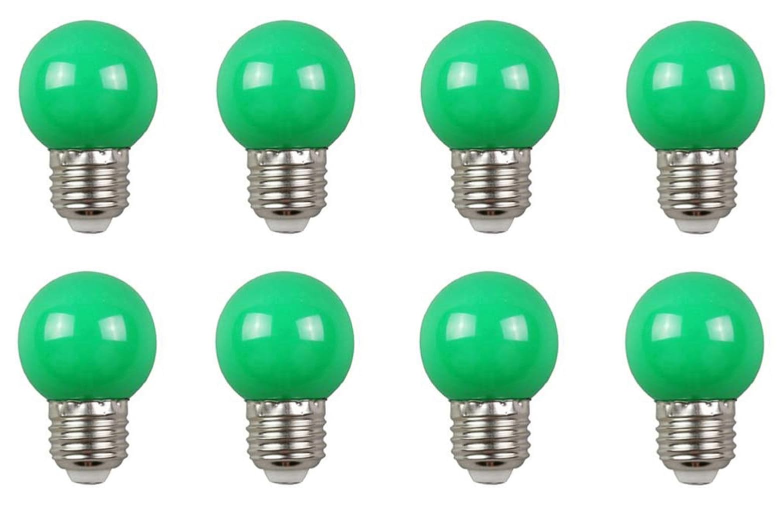 Aiwerttes 8 Pack Colored Bulbs 2W E27 G45 Lighting Bulbs LED Golf Ball Bulb Lamp AC220-240V Non-dimmable,for Decorative,Wedding,Christmas,Party(Green)