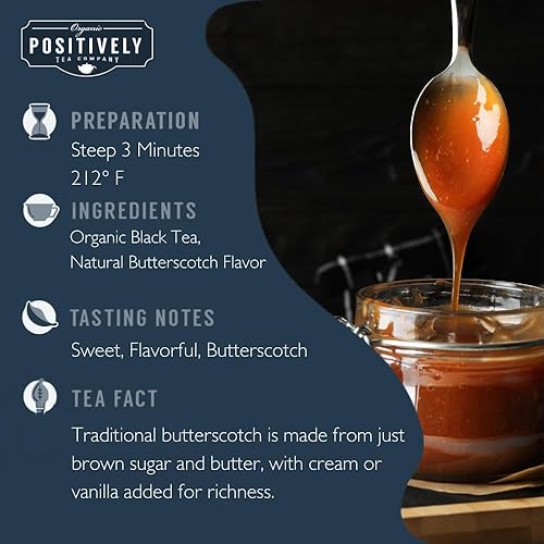 Miniatura 2 de Organic Positively Tea Company, Té negro Butterscotch, hoja suelta, 4 onzas