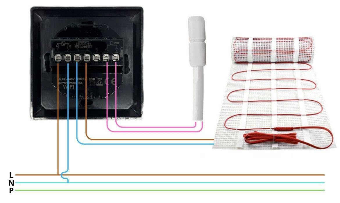 Sone Smart One ZigBee Thermostat Fußbodenheizung Schwarz 16A Tuya | bodenfühler, gateway nötig, touchpanel, kindersicherung, zigbee2mqtt