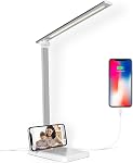 Semlos Lampe de bureau, dimmable LED Lampe de table avec 25 Modes d'éclairage, lumière de bureau tactile pour les yeux, 45 Minuterie automatique Min & Mémoire, blanc