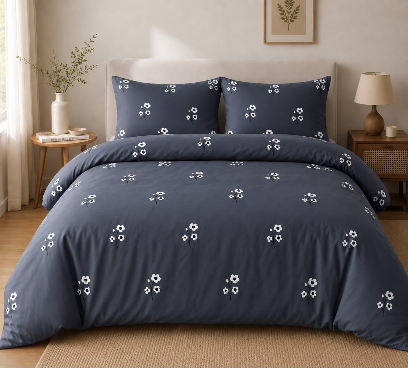 Castiqa 300 Tc Cotton Fabric Floral Patterns Quilt Cover/Duvet Cover/Rajai Cover/Blanket Cover with Zipper Closure | Single Bed- 60x90 Inch |-image-4