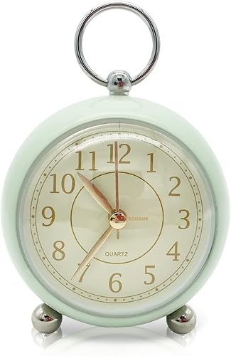 Reloj despertador analógico, reloj decorativo de escritorio para estantes, dormitorio, encimera de cocina, reloj sin tictac para niños, profesores,