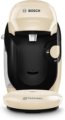 Bosch – Cafetera multibebida Tassimo Happy Friendly, Hasta 70 bebidas, OneTouch, Preparación individual, Diseño compacto, Intellibrew, Crema, TAS117E