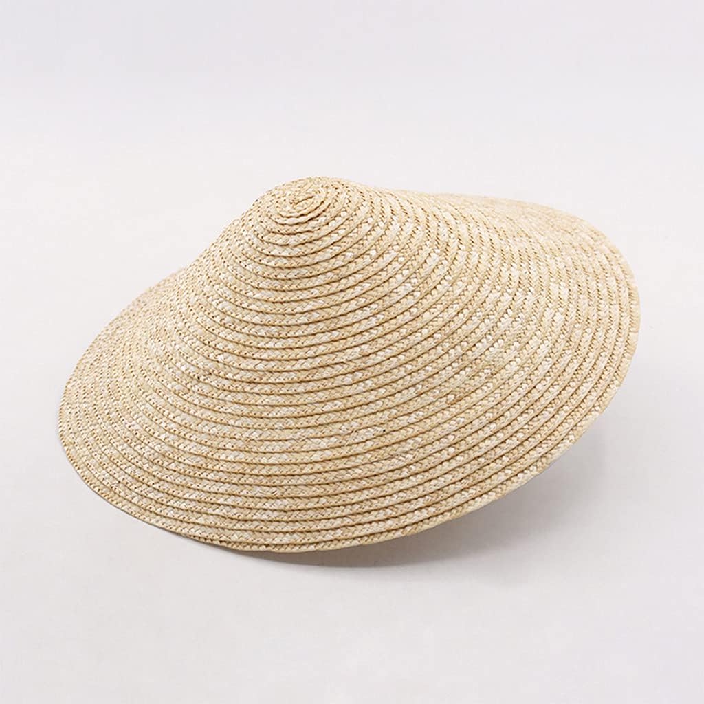 Cone Hat Women's Large Brim Straw for Sun Hat Traditional Oriental Straw Cone Hat Garden Fishing Hat with Chin Strap, Adult Model