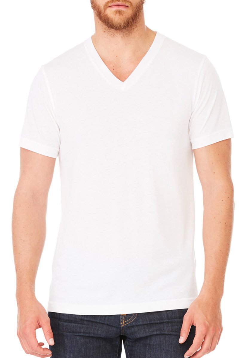 Unisex Triblend V-Neck T-Shirt L SLD Wht Trblnd
