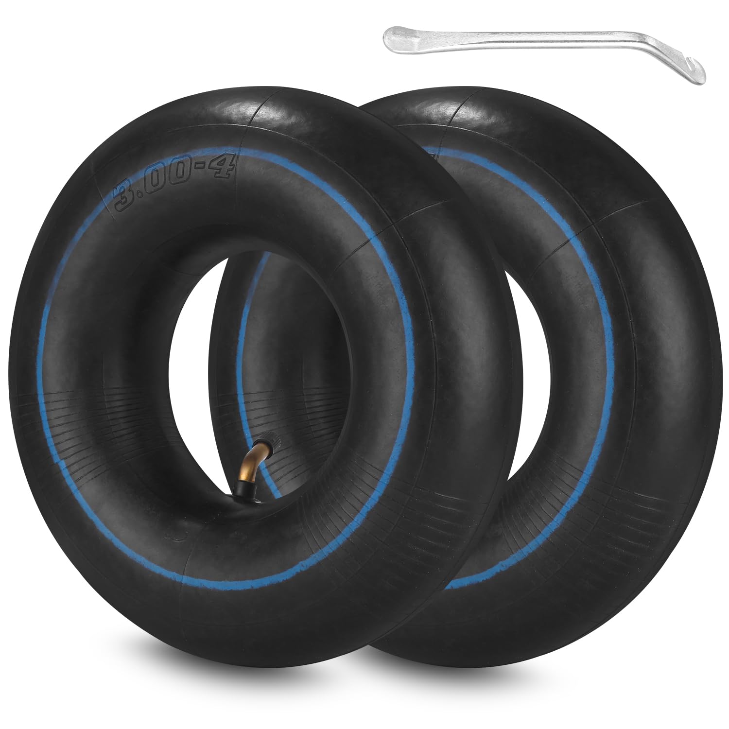 Yuxava 2 Piezas cámaras de Aire 3.00-4 para Carretilla de Mano, 260 x 85 mm cámaras de Aire, ámaras de Aire Ruedas Pequeñas, Manguera de Goma para Carretilla, Manguera de Repuesto, válvula Angular