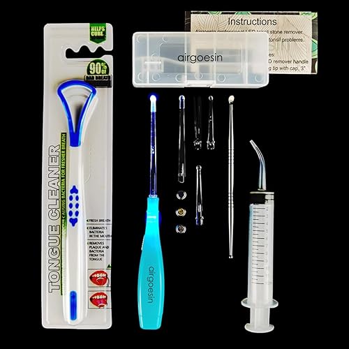 Airgoesin Herramienta profesional para quitar piedras de amĂgdalas azul Extracto de piedras de garganta de acero inoxidable cuidado bucal jeringa Airgoesin Herramienta profesional para quitar piedras de amĂgdalas azul Extracto de piedras de garganta de acero inoxidable cuidado bucal jeringa