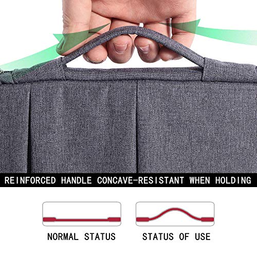 V Voova 13 13.3 Inch Laptop Sleeve Carrying Case Compatible with MacBook Pro,MacBook Air 13" 2019 2020,Surface Book 2 13.5",HP Envy 13 Chromebook Protective Slim Notebook Bags with Handle,Grey