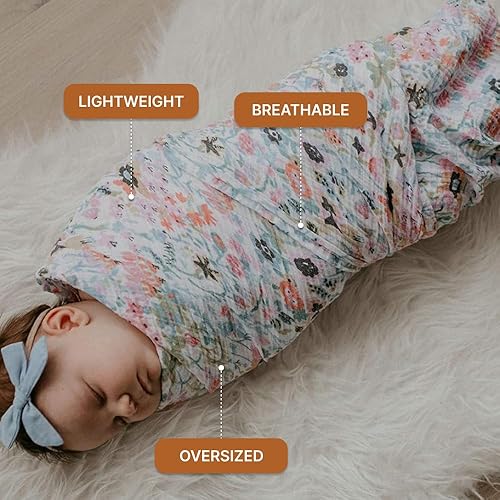 Miniatura 3 de Parker - Mantas para bebé, paquete de 3 mantas de muselina 100% algodón para bebés y niñas, juego de flores