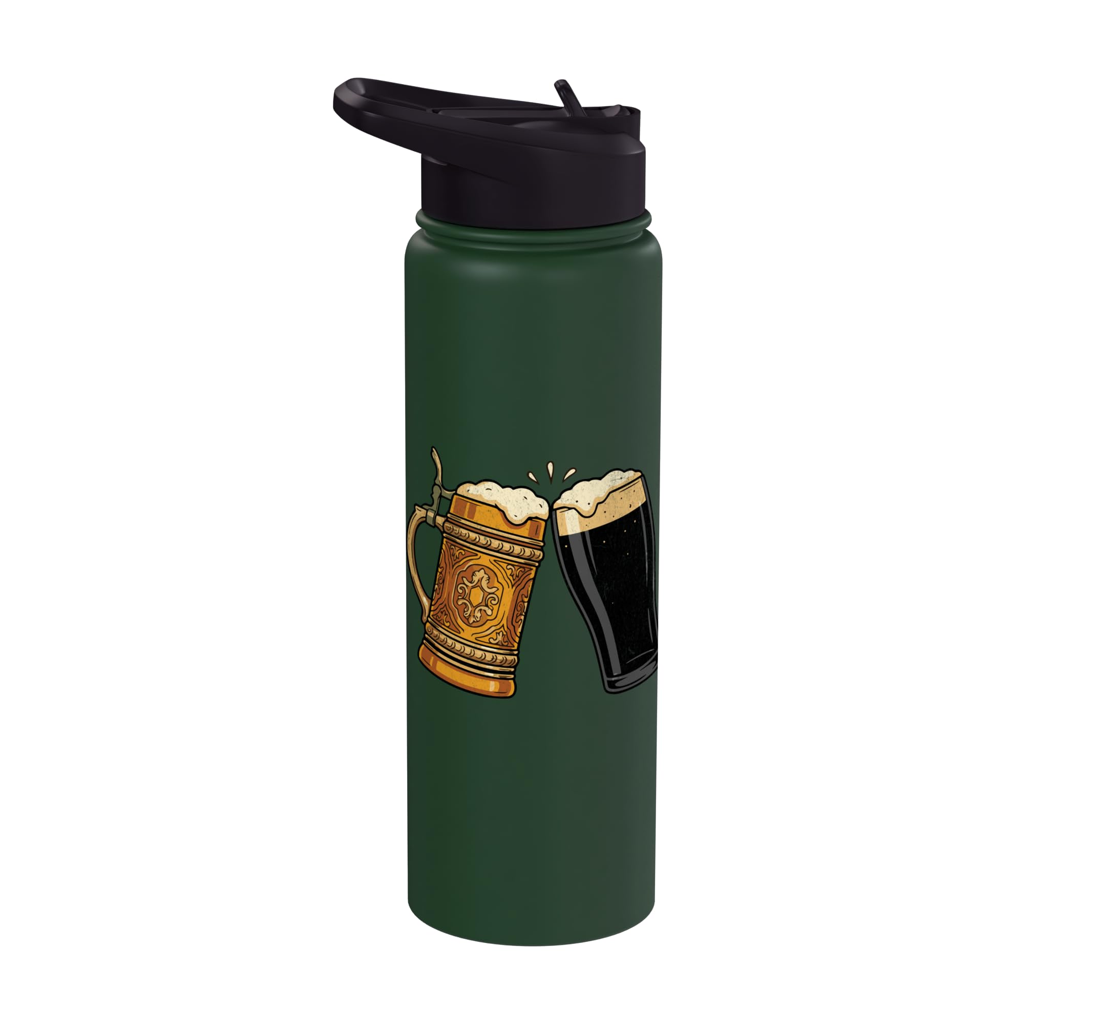 Half German Half Irish Beer Toast Stein and Stout Drinking Stainless Steel Insulated Water Bottle
