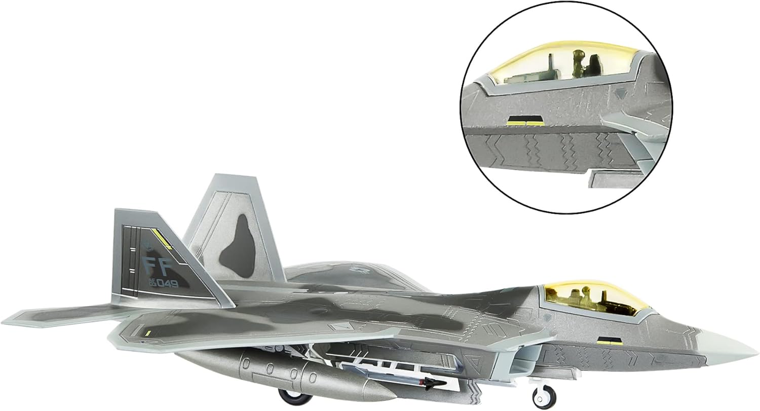 HANGHANG 1/100 Scale F-22 Raptor Airplane Model Diecast Military Fighter Plane Model for Collection and Gift : Arts, Crafts & Sewing