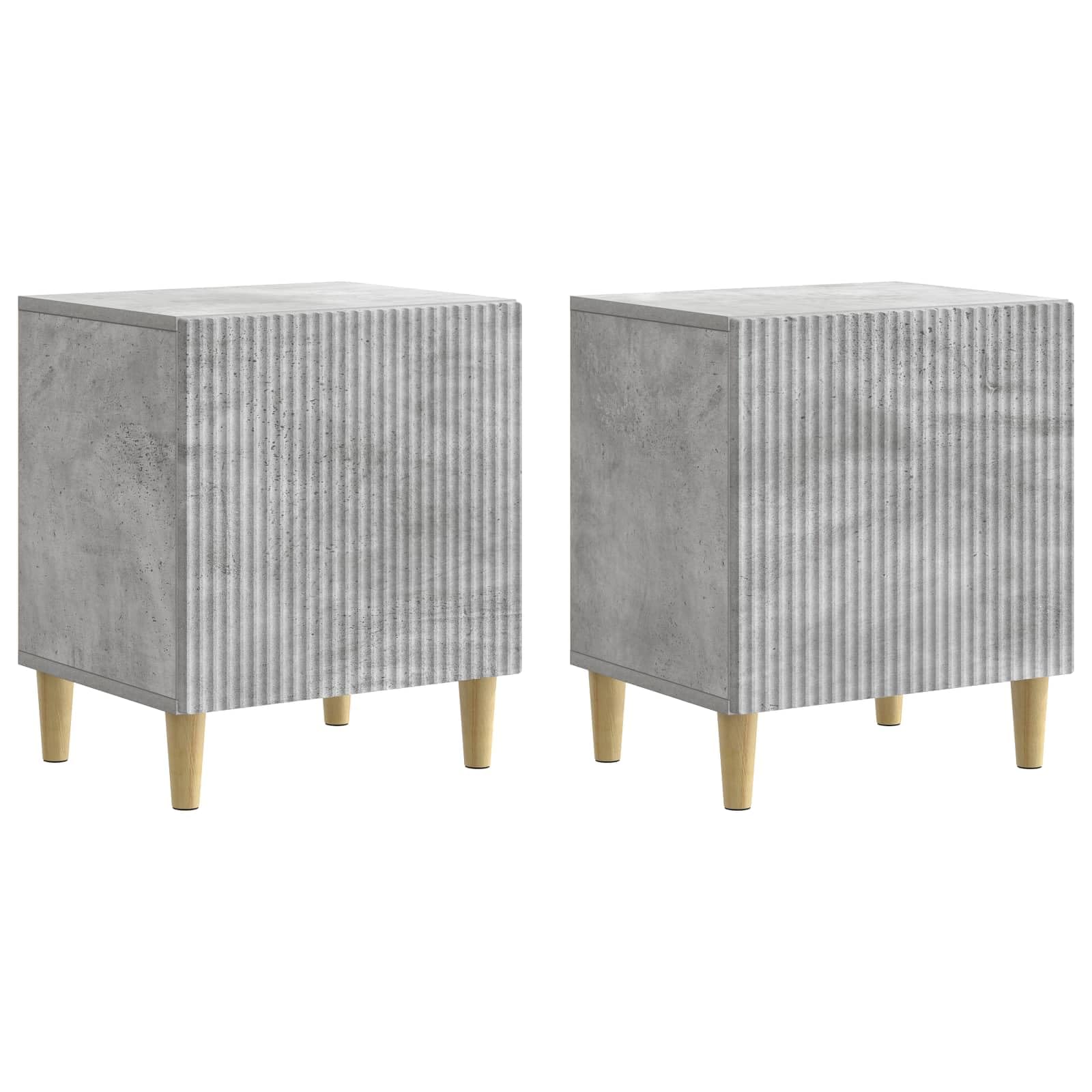 Table de chevet moderne pour chambre à coucher lot de 2 gris béton
