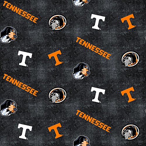 UNIVERSITY OF TENNESSEE FLANNEL FABRIC WITH DISTRESSED GROUND-TENNESSEE VOLUNTEERS 100% COTTON FLANNEL FABRIC SOLD BY THE YARD