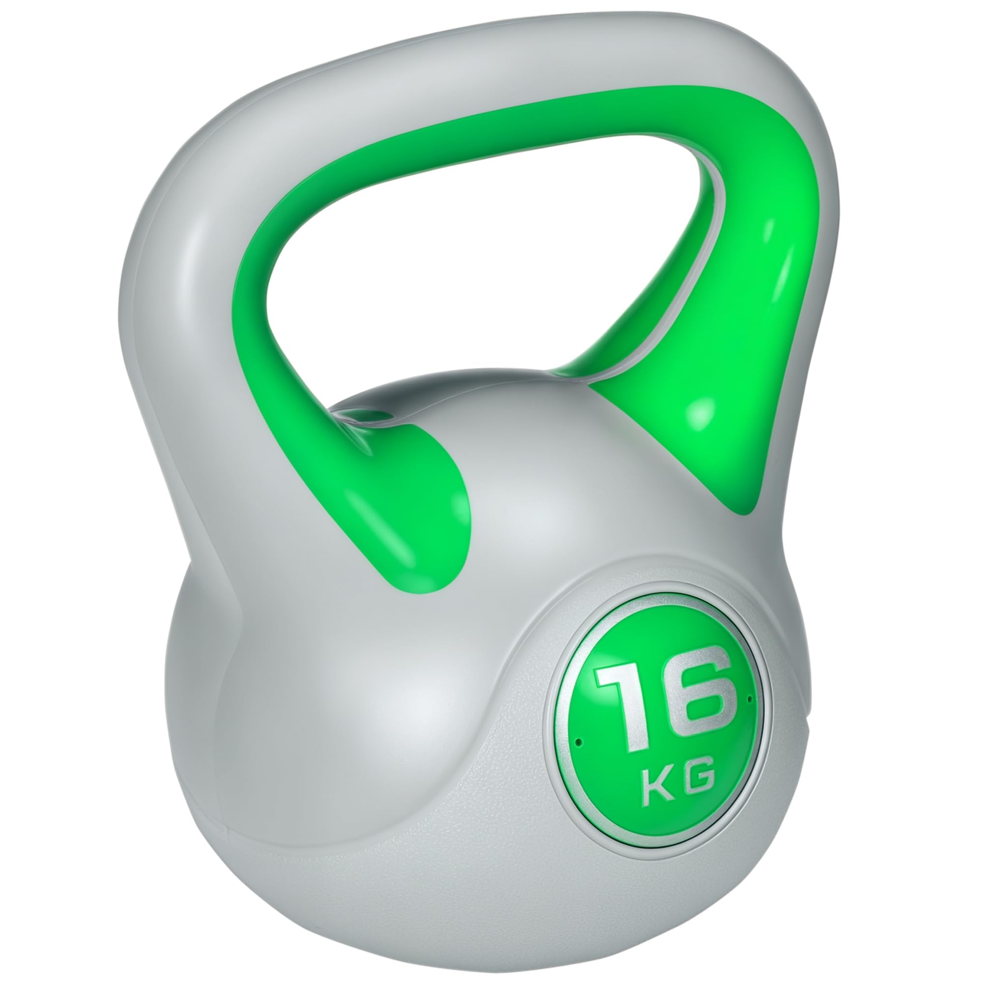 SPORTNOW Kettlebell in PU e Sabbia con Base Piatta e Impugnatura pratica per Stacchi, Squat e Sollevamenti