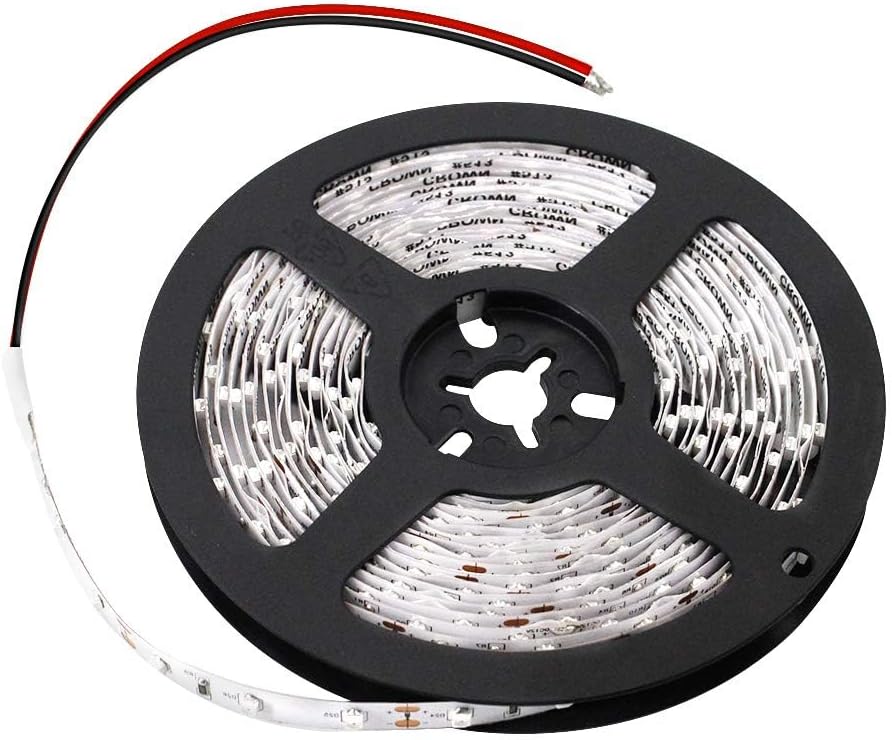 5M/16.4ft SMD2835 300LEDs Near Infrared 940nm NIR Single Chip DC12V 24W Flexible IR LED Strips Light Non-Waterproof 8mm Wide 60LEDs/M 4.8W/M Light Strip