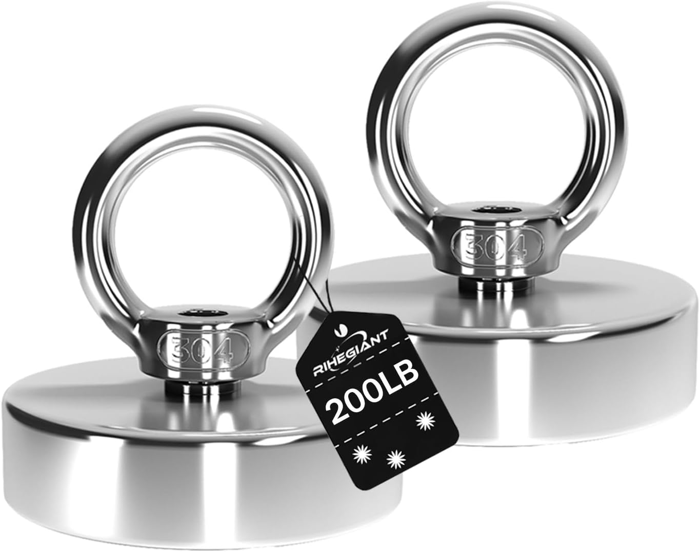 200lb Strong Magnet, N52 Heavy Duty Magnets Good for Tool, Super Powerful Magnet Ideal for Lifting(200LB Magnet - 2 Pieces)