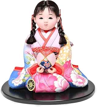 Amazon | 【木目込市松】【市松人形】6号彩花座り三つ編髪型木目込