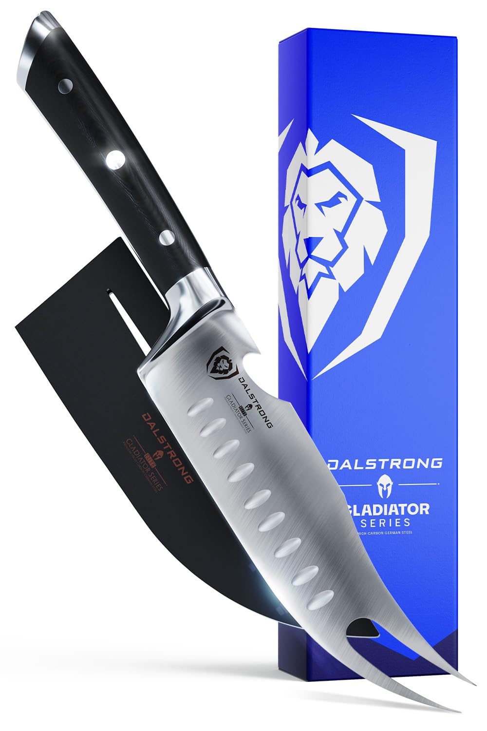 BBQ Pitmaster Meat Knife - 6.5 inch - Gladiator Series Elite ELITE - Forged High Carbon German Steel - Forked Tip & Bottle Opener - Cooking Knife Gift Black G10 Handle - NSF Certified