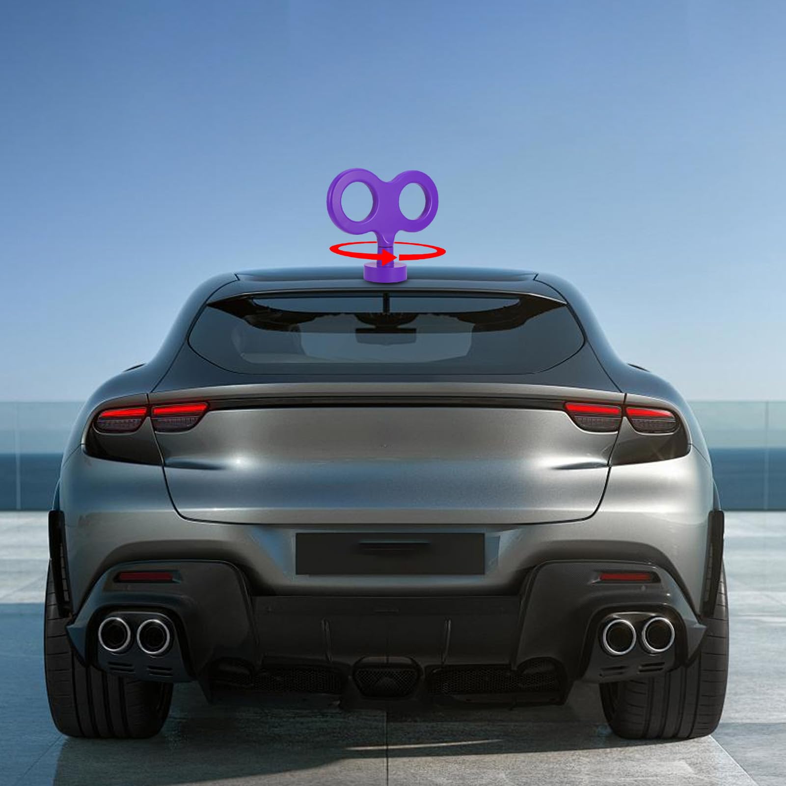 Chiave a molla rotante per auto , ornamento per cofano elettrico, accessorio esterno per vacanze, parte posteriore 'auto, occasioni speciali | accessorio esterno per vacanze, parte posteriore 'auto, occasioni speciali