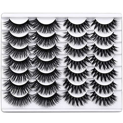 Newcally Lashes Fales Eyelashes Long Dramatic Fluffy Thick Volume Faux Mink Soft Eye Lashes 14 Pairs 2 Styles Pack