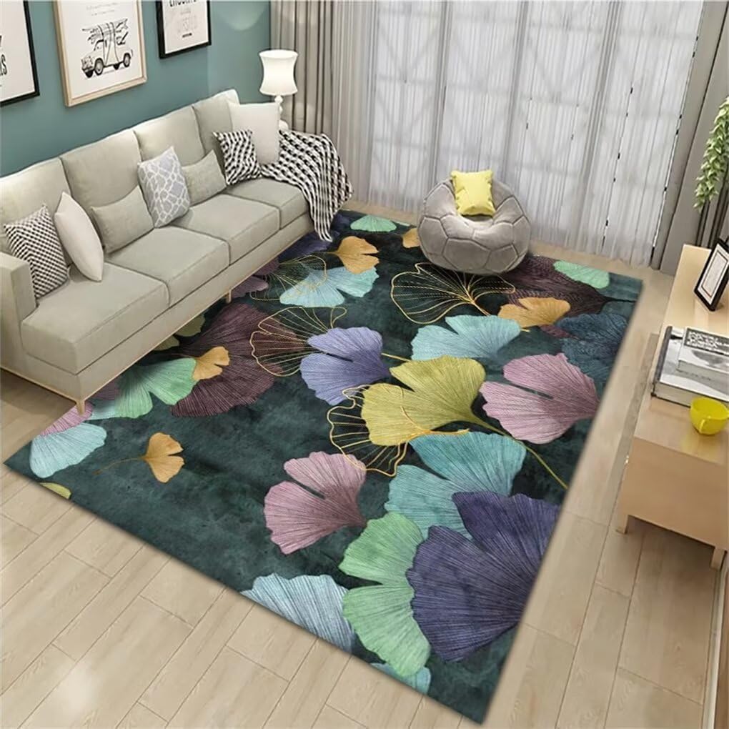 Tapis durable antidérapant aux finitions soignées motif feuilles