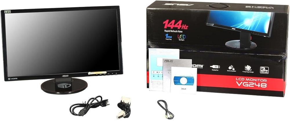 Asus VG248QE 24" Full HD 1920x1080 144Hz 1ms HDMI Gaming Monitor,Black thumbnail 4