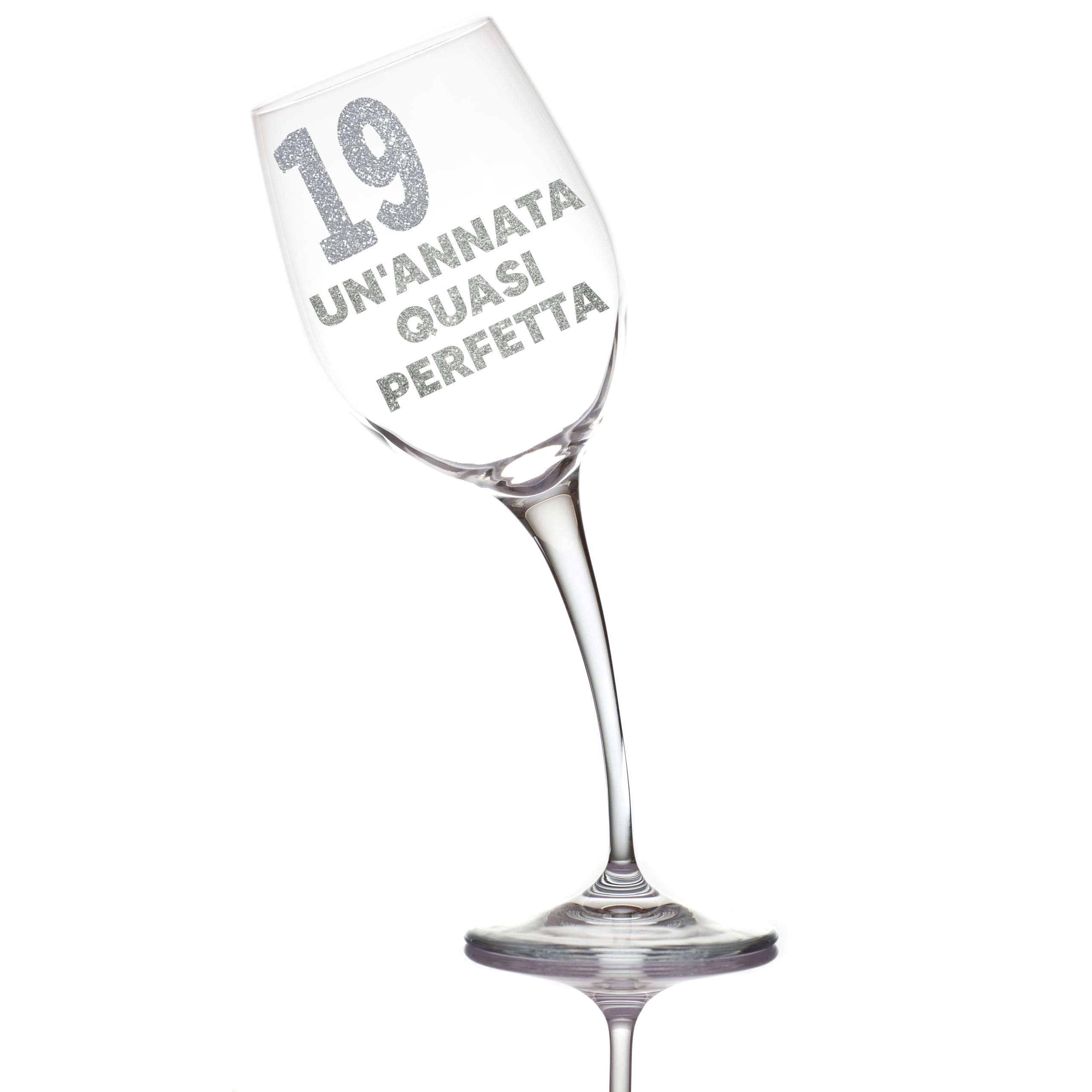 Calice Da Vino Piegato Con Scritta Divertente - 440ml - Regalo Originale Per Compleanni E Feste