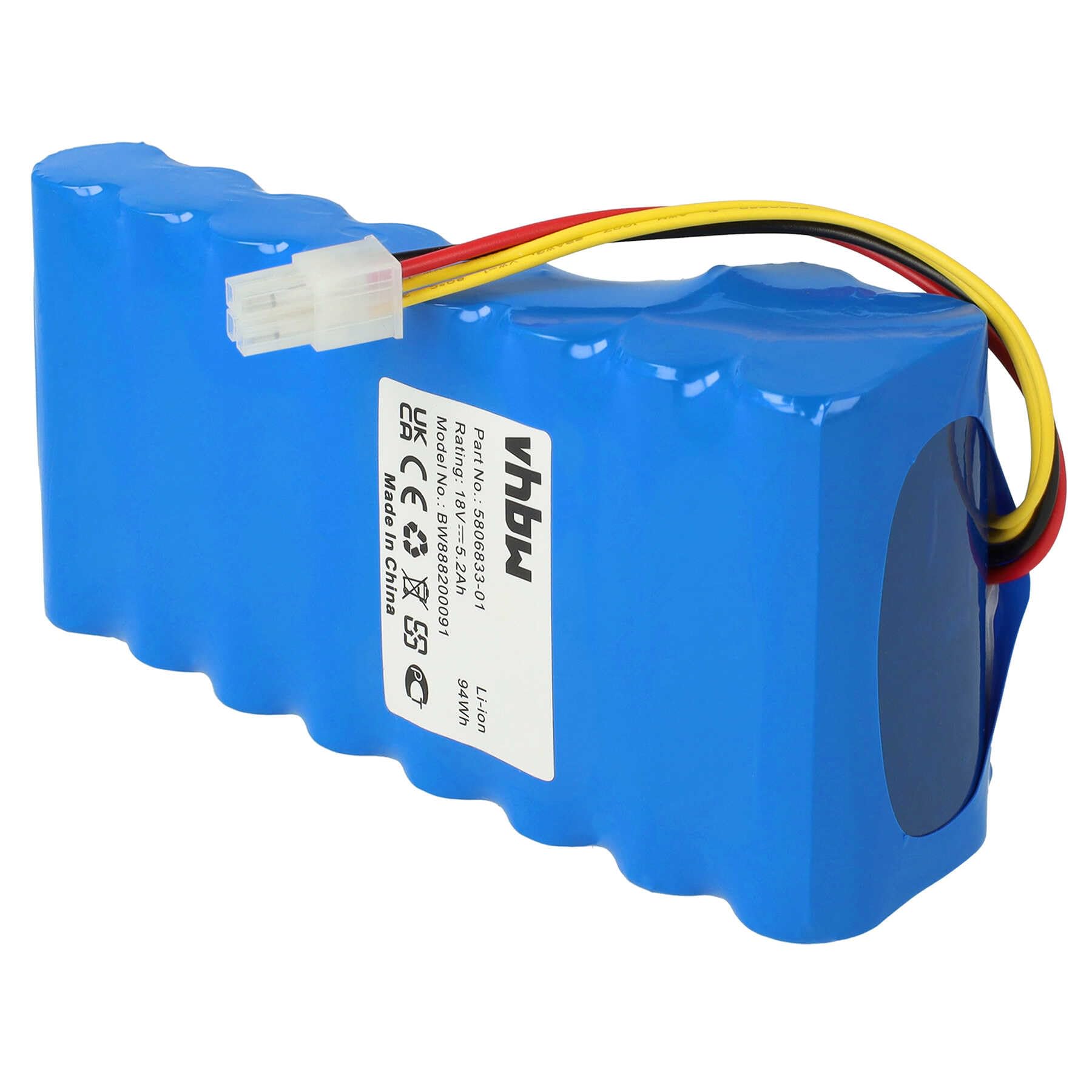 vhbw Batería (Pack) reemplaza Husqvarna 589585201, 5881464-02, 588146402, 588 14 64-02 para Robot cortacésped 5200mAh 18V Li-Ion
