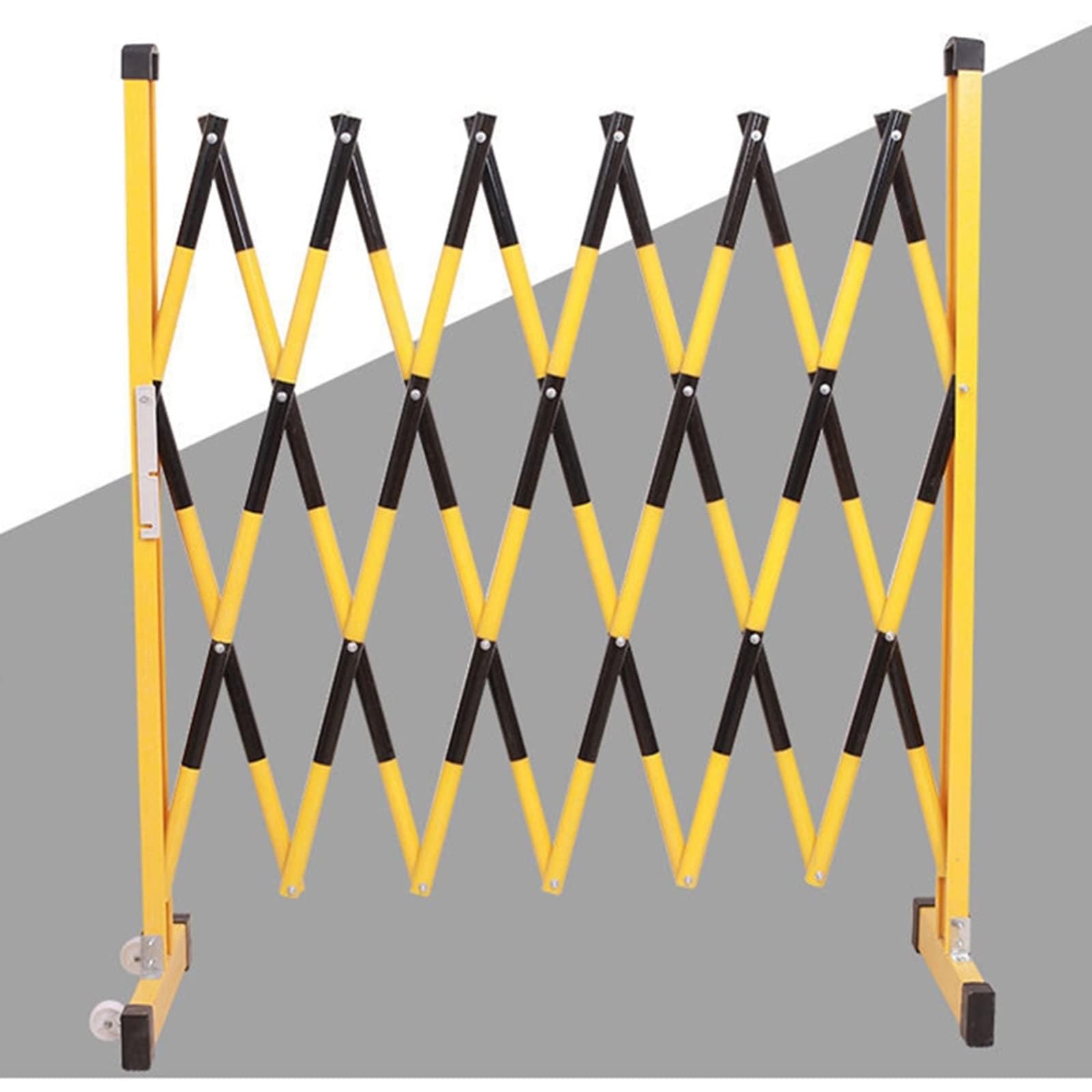 Generisch Einziehbare Metallbarriere - Ausziehbares Verkehrstor für Baustellen, Wartungsarbeiten und Verkehrsregelung - Scherentor (H120CM x L350CM/11.4ft)